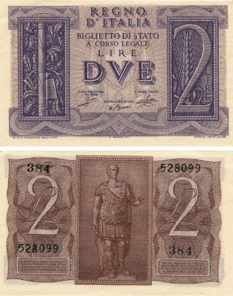 Banconota-2-Lire-Impero-Regno-d-Italia-1939