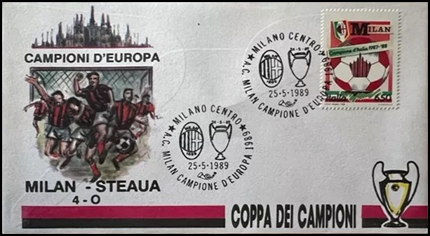 ITALIA-1989-FDC-BUSTA-MILAN-CAMPIONE-DEUROPA-1988-89